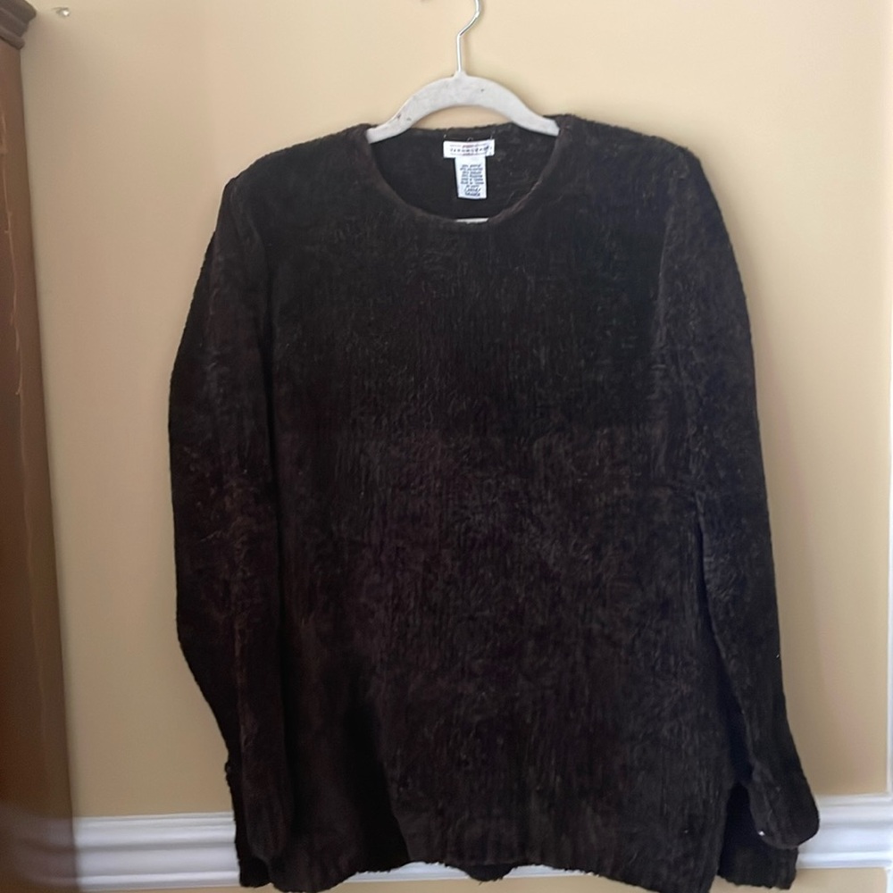 Yarn Works cozy dark chocolate brown sweater